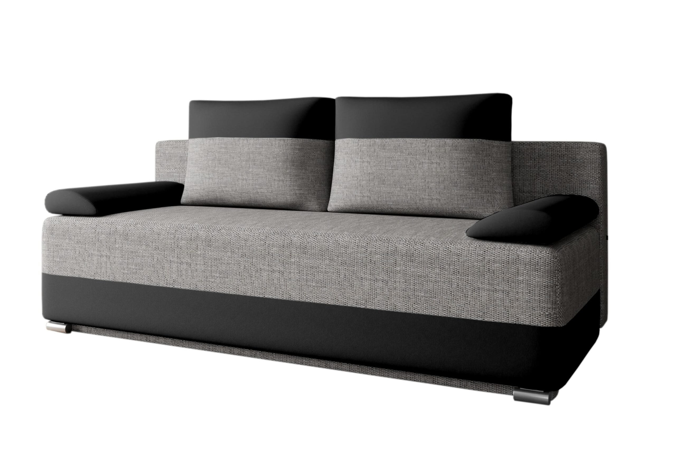 SCHLAFSOFA Atlanta - Grau + Schwarz - Schwarz/Grau, Holz (200/90/96cm) - Möblo