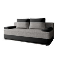 SCHLAFSOFA Atlanta - Grau + Schwarz - Schwarz/Grau, Holz (200/90/96cm) - Möblo