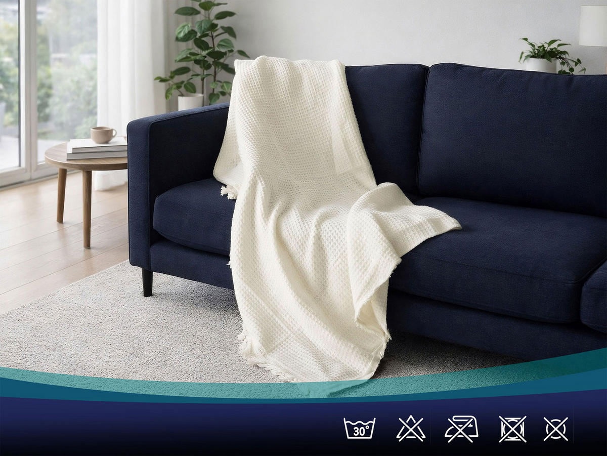 KUSCHELDECKE, 150x200 cm, 100% Polyacryl - Creme, Textil (150/200cm) - Zollner