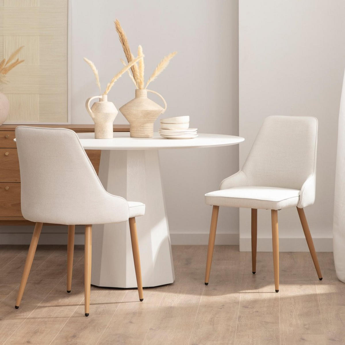 ESSZIMMERSTUHL Nika Beige 52 cm x 87 cm - Beige, Textil (52/87/58cm) - Klast Home