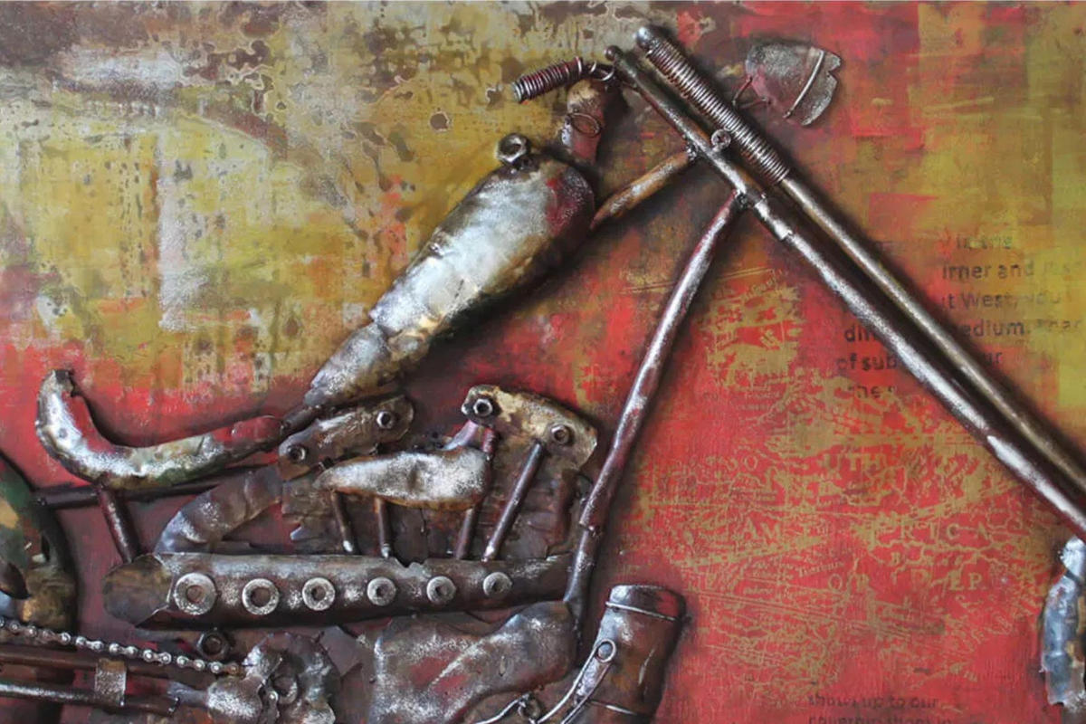 METALLBILD Rot 120/60 cm - Rot, Metall (7.5/60cm) - KUNSTLOFT