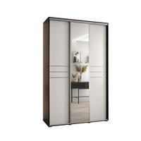 SCHWEBETÜRENSCHRANK 235,2/150/45 3-türig - Silberfarben/Schwarz, Holz/Metall (150/235/45cm) - Abiks Möbel