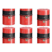 DUFTKERZE ZART - Rot - XL - 95 Std. - 6er set - Rot, Paraffin (10/15cm) - J-Line