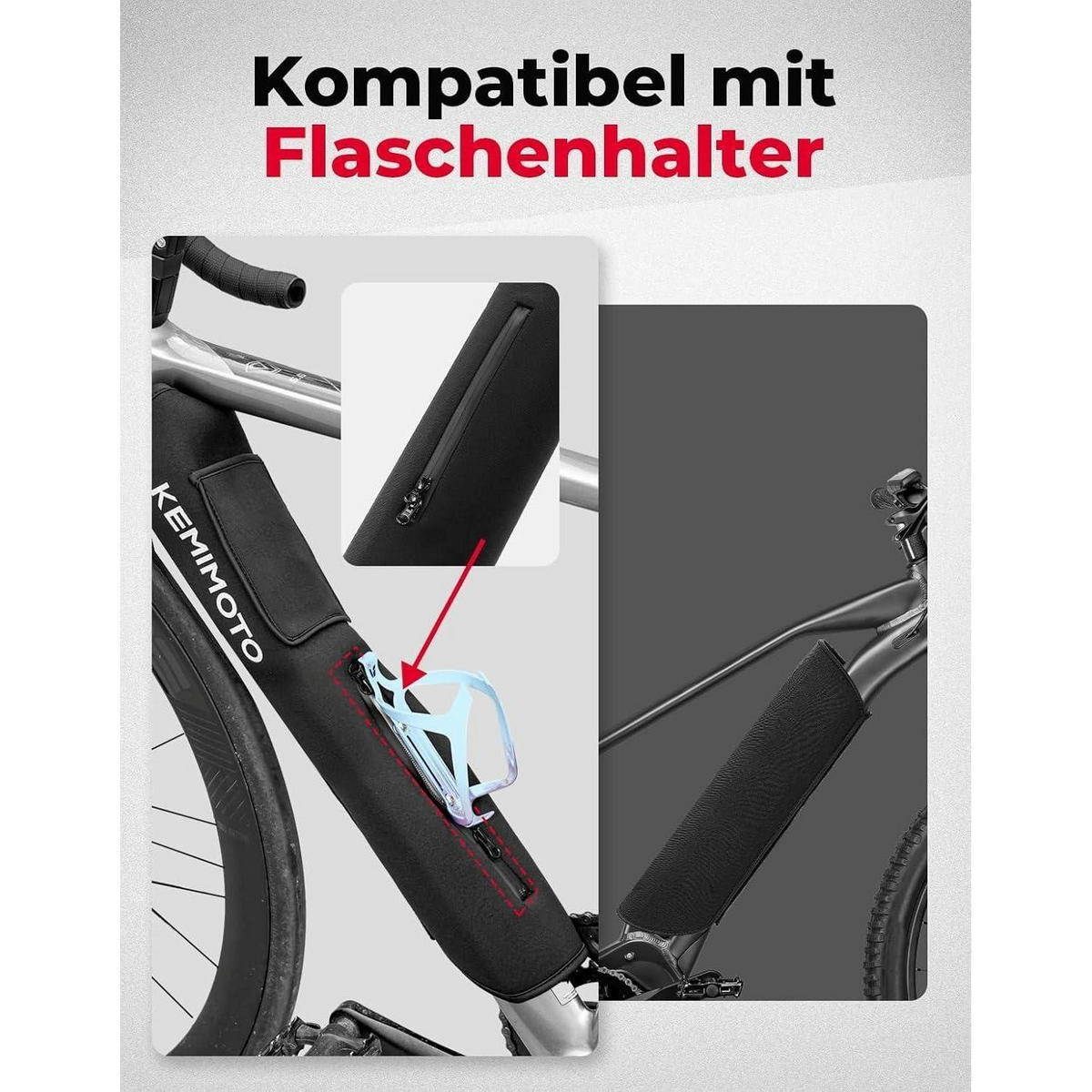 SCHUTZHÜLLE E-Bike Akku 26-38cm Umfang Neopren Schwarz - Schwarz, Textil (33/1.5/53cm)