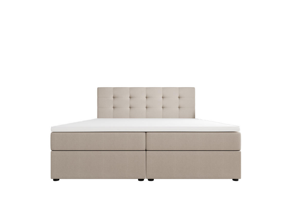 BOXBETT FADO 2 160x200, mit Matratze H3 und Topper, Cosmic 10 - Beige, Holz/Kunststoff (160/200cm) - Bedante