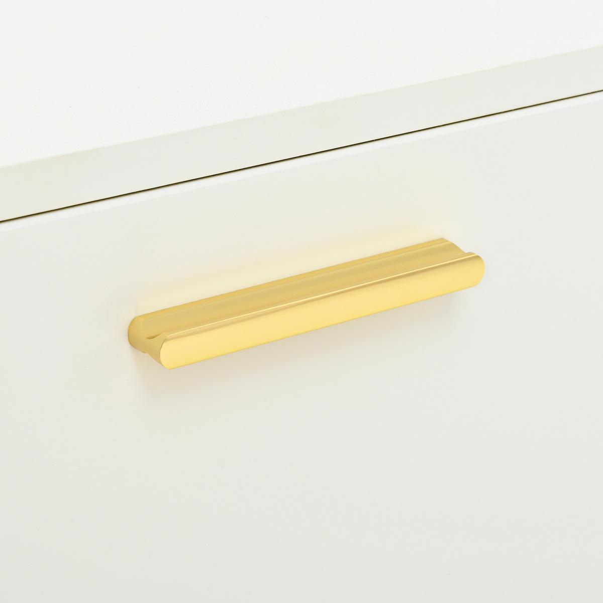 SIDEBOARD in Weiß Anrichte mit 2 Türen und 3 Schubladen für Esszimmer, Wohnzimmer und Küche, B145/T40/H75 cm - Goldfarben/Weiß, Holzwerkstoff/Metall (145/75/40cm) - STILVORA