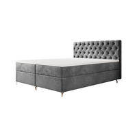 BOXBETT CHESTER 180x200, mit Matratze H3 und Topper, Monolith 92 - Grau, Holz/Textil (180/200cm) - Bedante