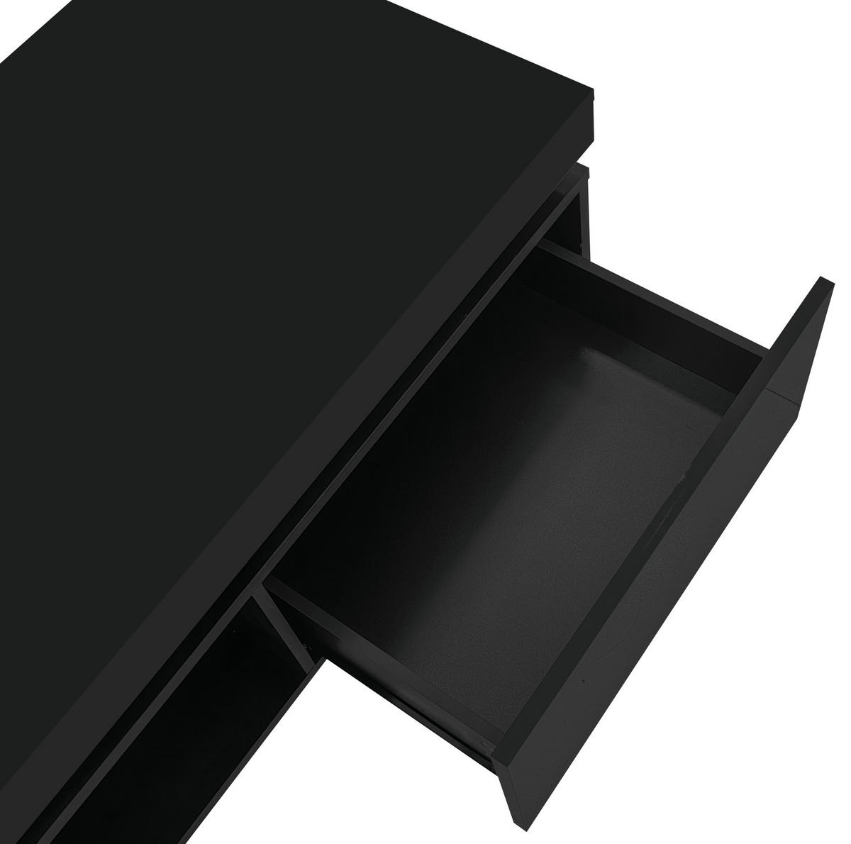 COUCHTISCH aus Spanplatte 100x50x40,3 cm in Schwarz mit LED-Beleuchtung - Schwarz, Holzwerkstoff (100/50/40.3cm) - Modfu