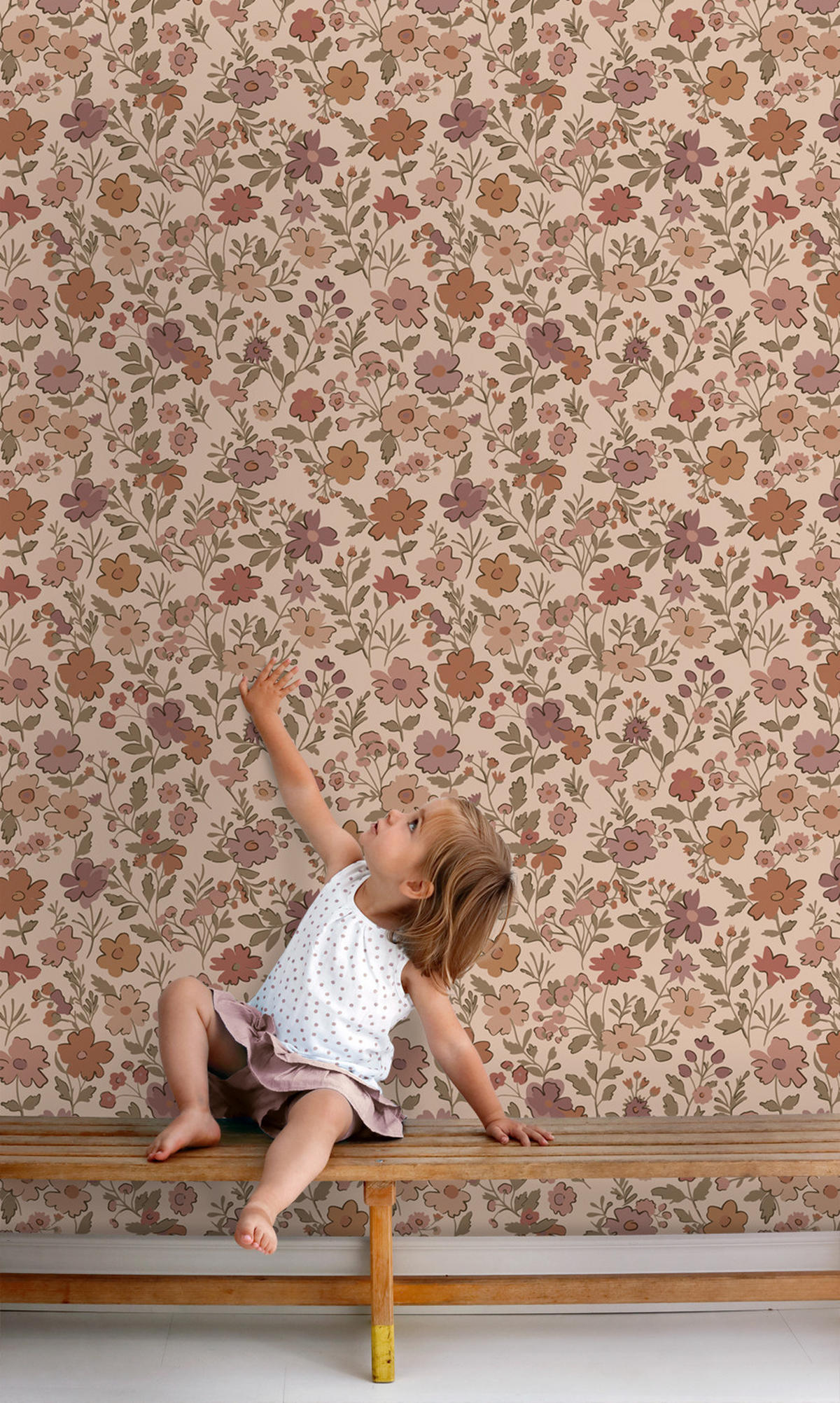 TAPETE Blumen 53 cm x 10.05 m - Pink, Papier (53/0.1cm) - ESTAhome