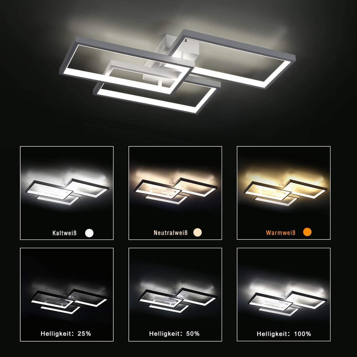 LED-DECKENLEUCHTE Irmgard 60/40/8.5 cm - Weiß, Metall (60/40/8.5cm) - Nettlife