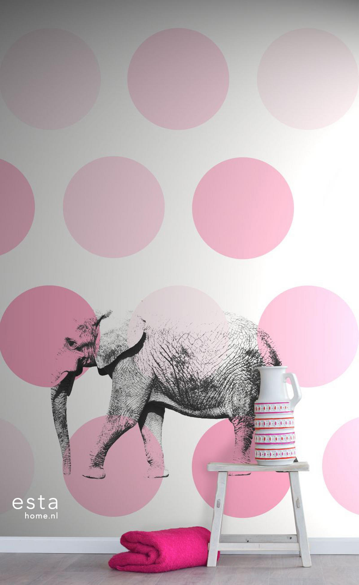 FOTOTAPETE Elefant 186 x 279 cm - Schwarz, Papier (186/279cm) - ESTAhome