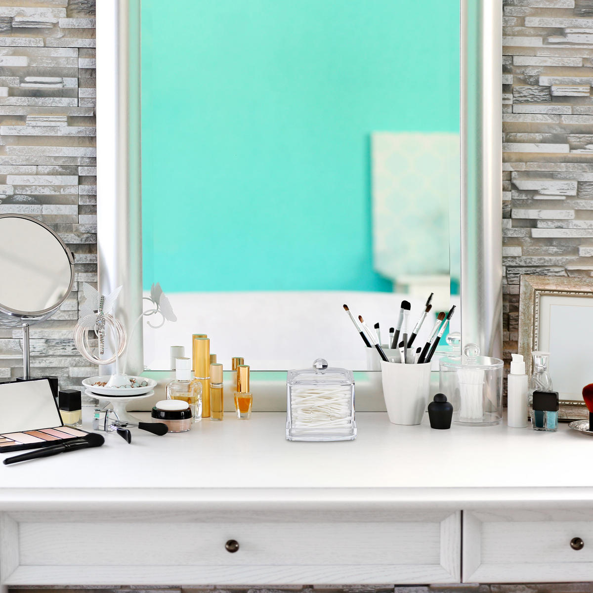 WATTESTÄBCHEN-AUFBEWAHRUNG - Transparent, Kunststoff (15/13/11cm) - Relaxdays