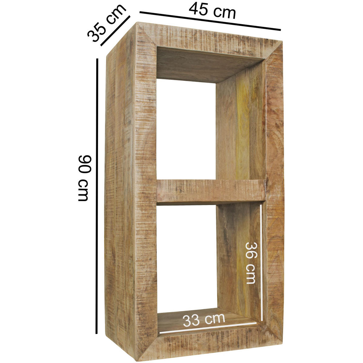 STANDREGAL hochkantig MICOL Regal - Braun, Holz (45/90/35cm) - tinkaro