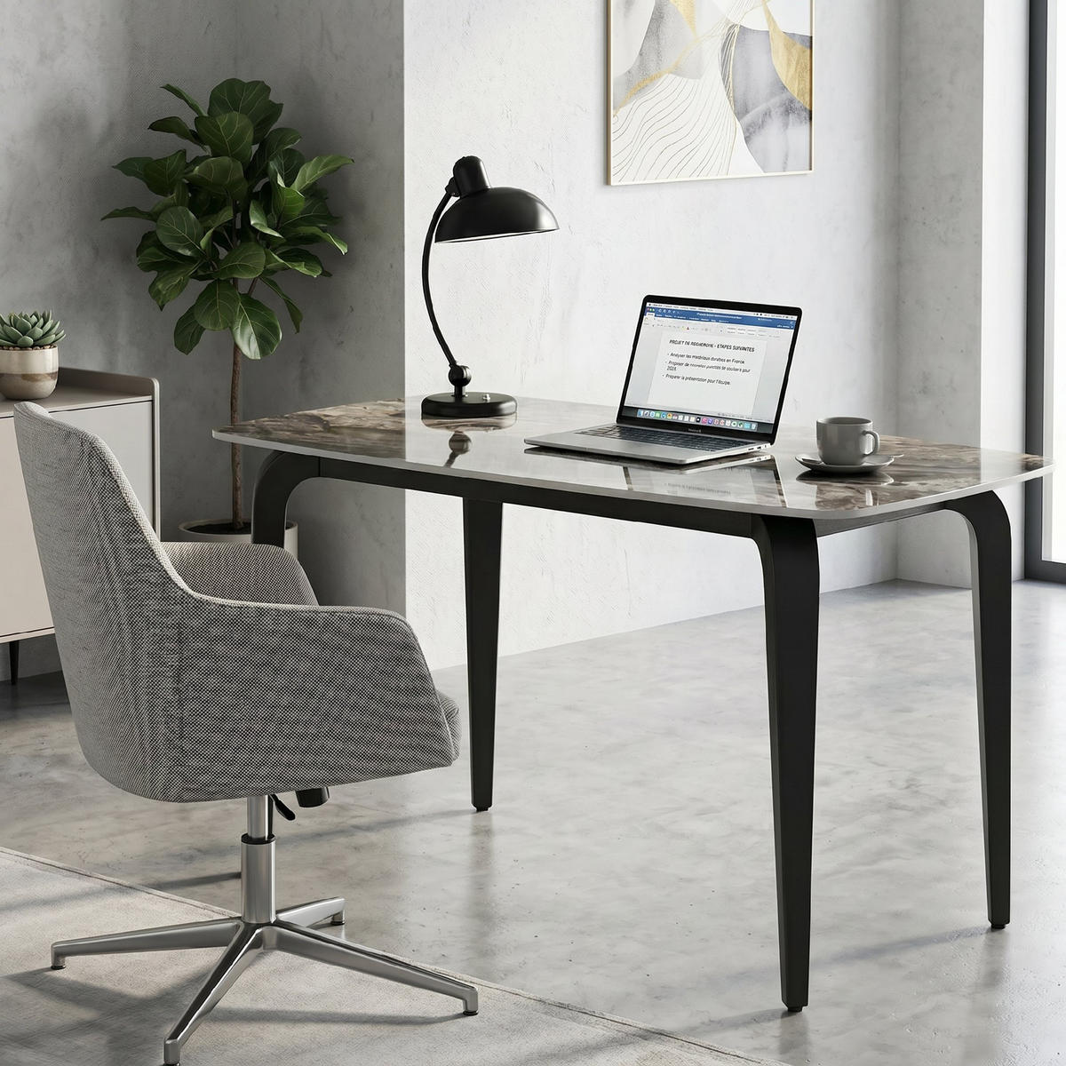 ESSTISCH DE-16559 mit Sintersteinplatte, 130/70 cm Braun - Braun, Metall (130/70/75cm) - ComfortXL