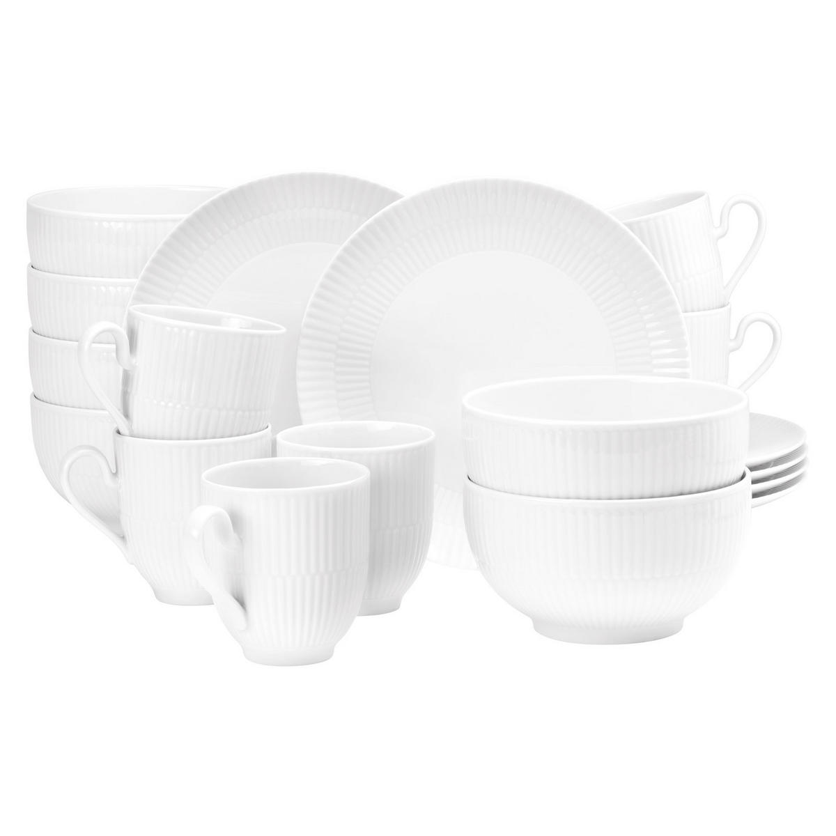 FRÜHSTÜCKS-SET Amina Weiß 18er Set - Weiß, Keramik (1/1/1cm) - Seltmann Weiden