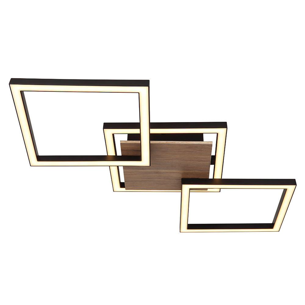 LED DECKENLEUCHTE Kaden Schwarz Matt - Schwarz, Kunststoff (63/27.5/5.7cm) - Globo Lighting