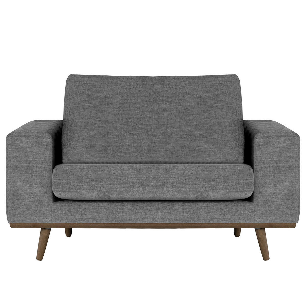 SESSEL - Eichefarben/Dunkelgrau, Textil (122/81/88cm) - home24