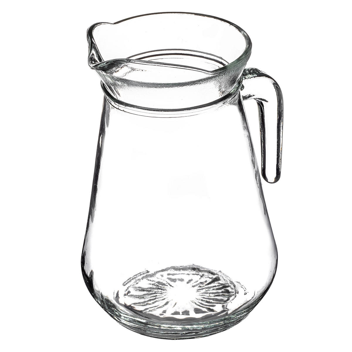 GLASKRUG mit Auslauf und handlichem Griff, 1.3L - Transparent, Glas (1.3L) - KADAX