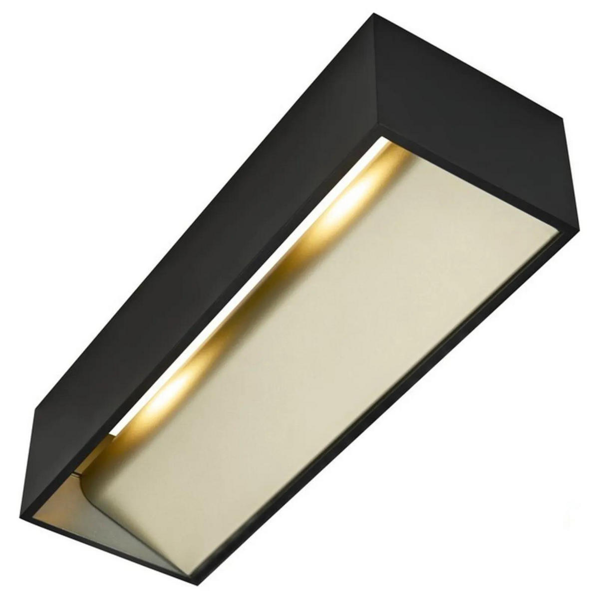 WANDLEUCHTE Logs In L Schwarz - Schwarz, Metall (10/7/10cm) - SLV