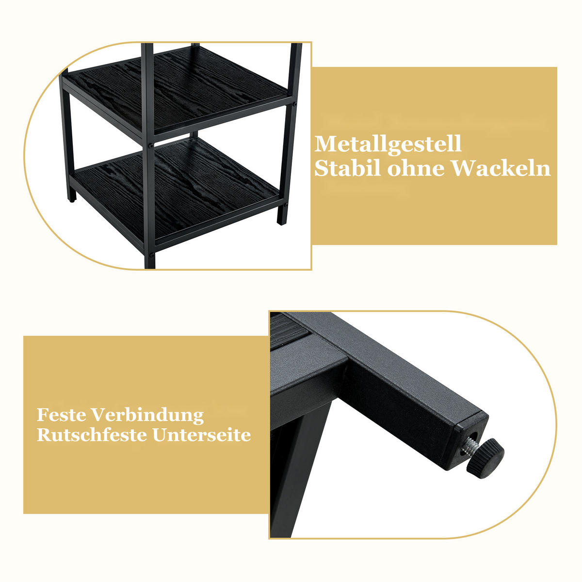 ESSTISCH 107 cm, Schwarz - Schwarz, Metall (107/107/75cm)