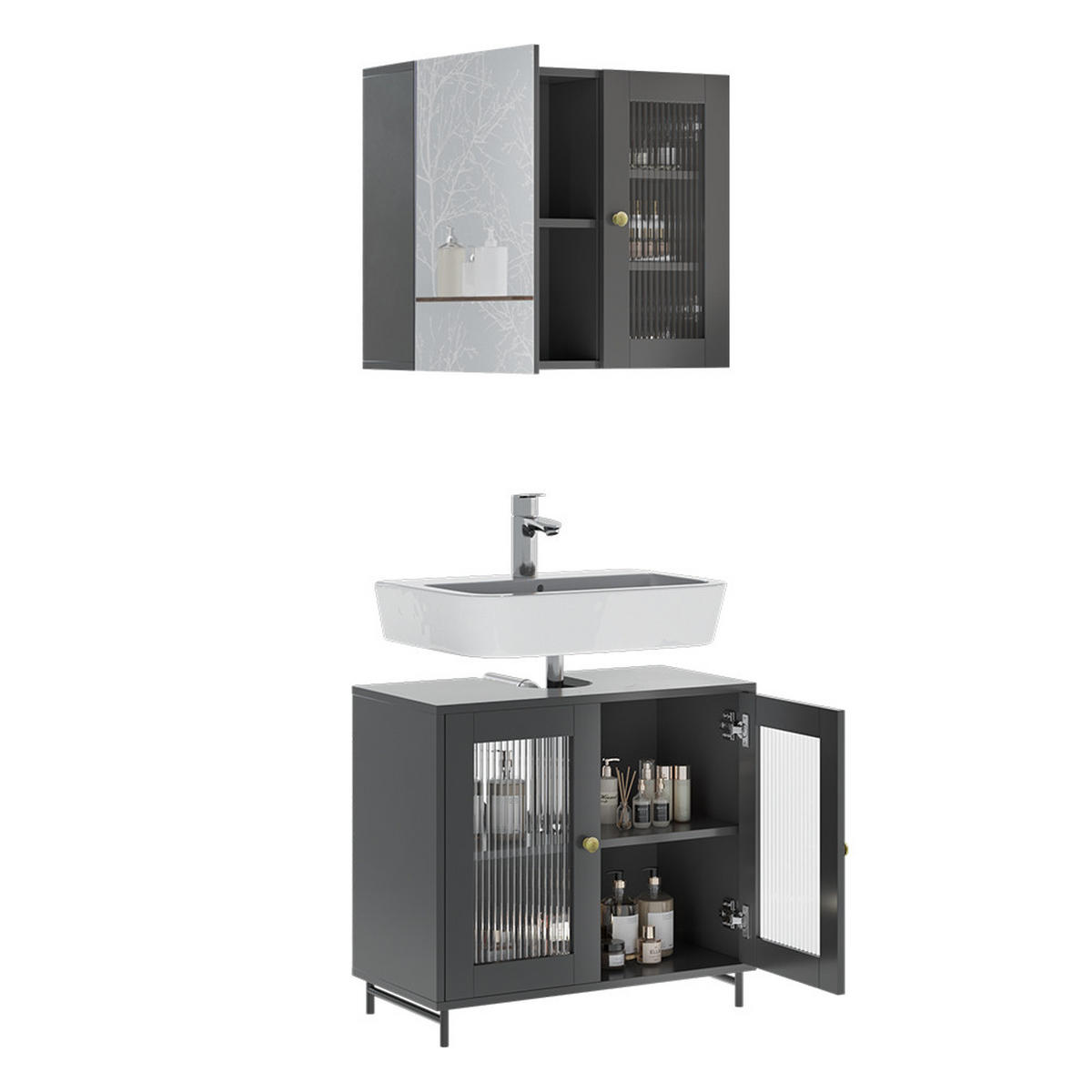 MALTE Šedá - šedá, kompozitní dřevo (60/58/30cm) - Vicco