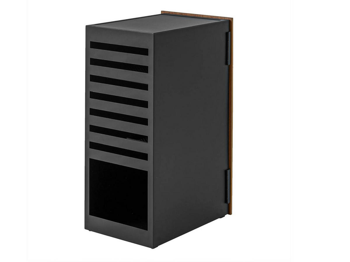 SPIELEKONSOLEN-SCHRANK Tower schwarz 24/60/36 cm - Schwarz, Metall (24/60/36cm) - Yamazaki