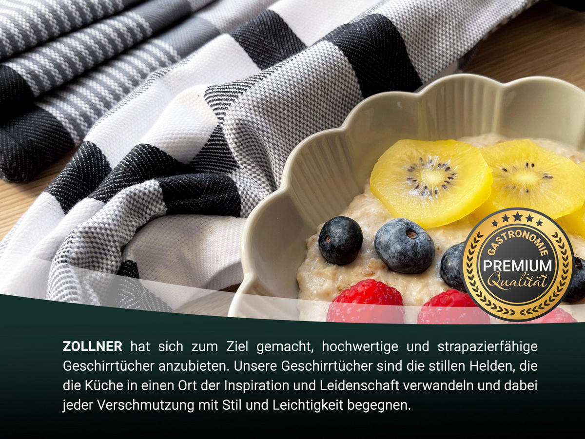 GESCHIRRTÜCHER, 4er-Set, 50x70 cm, 100% Baumwolle, Schwarz - Schwarz, Textil (50/70cm) - Zollner