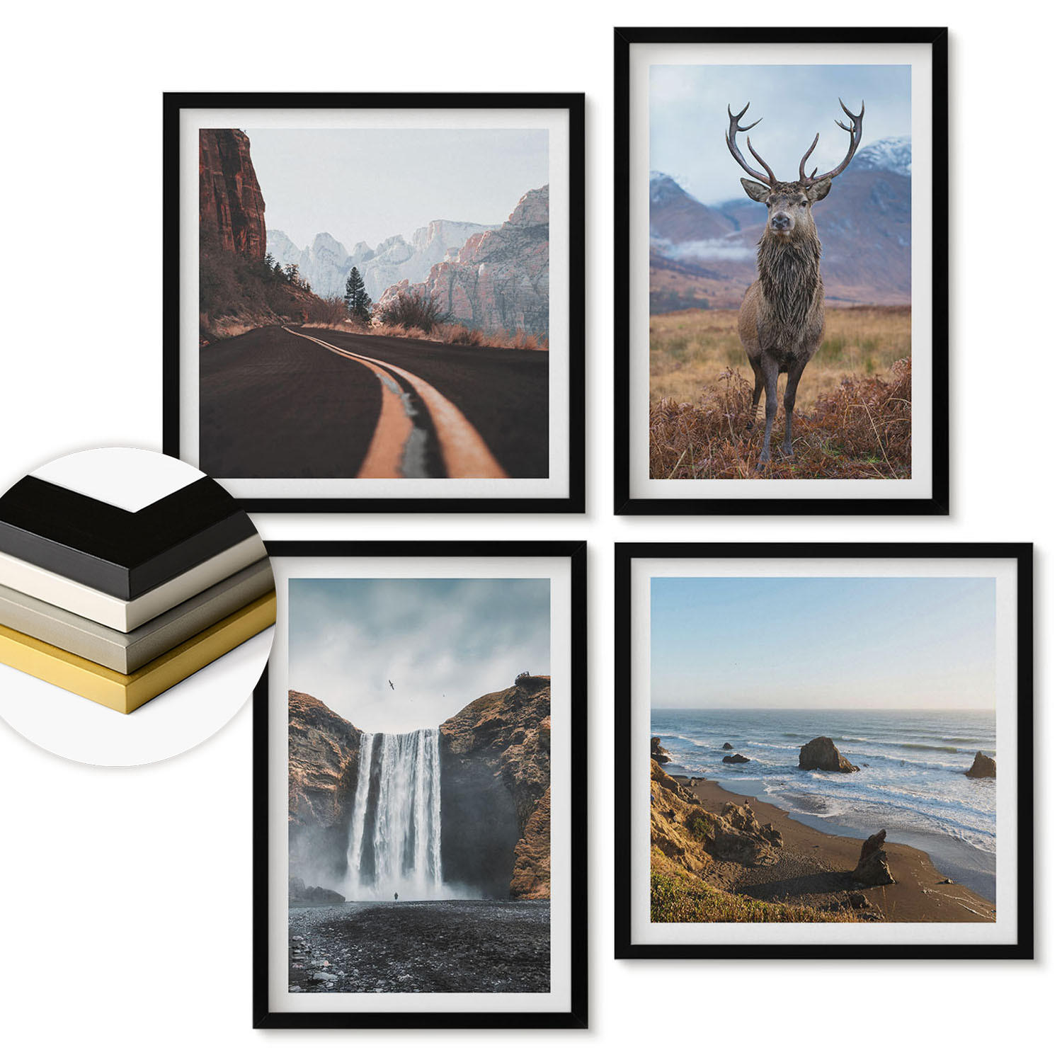 ArtPrintCave Wandbilder Schwarz 50x50 cm