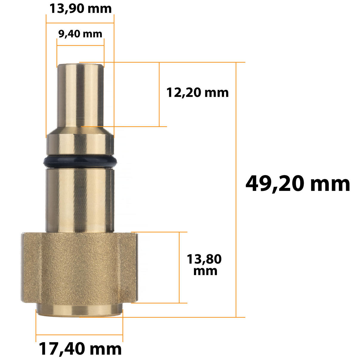 SCHLAUCH Hochdruck 20 m, 160 bar, 60 °C, Düse 1+3, Anschluss 1/4 Zoll, Nylongeflecht, PTFE-Dichtband - Multicolor, Kunststoff/Metall (10/10/10cm)