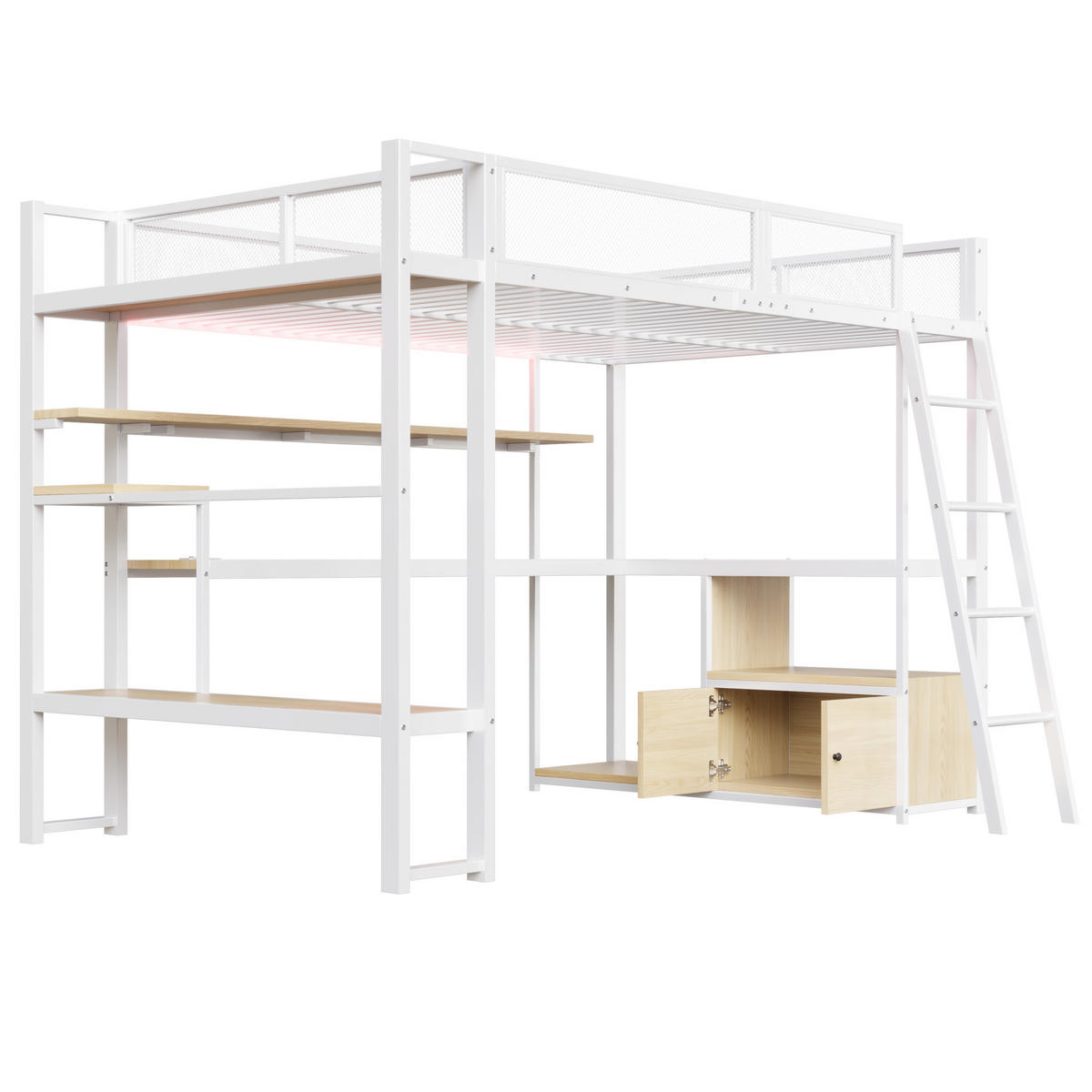 HOCHBETT Metall 140/200 cm Weiß - Weiß, Holzwerkstoff/Metall - Raumix