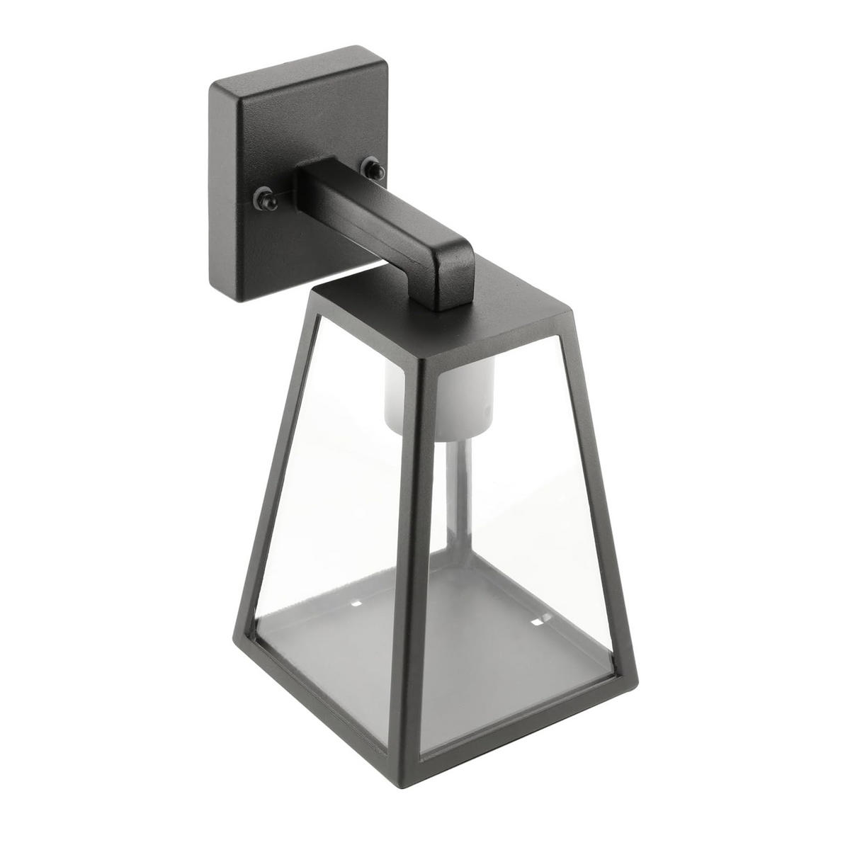 AUSSENWANDLEUCHTE Schwarzes Dreieck Klarer Diffusor E27 - Schwarz, Metall (13/24/16cm) - CGC Europe