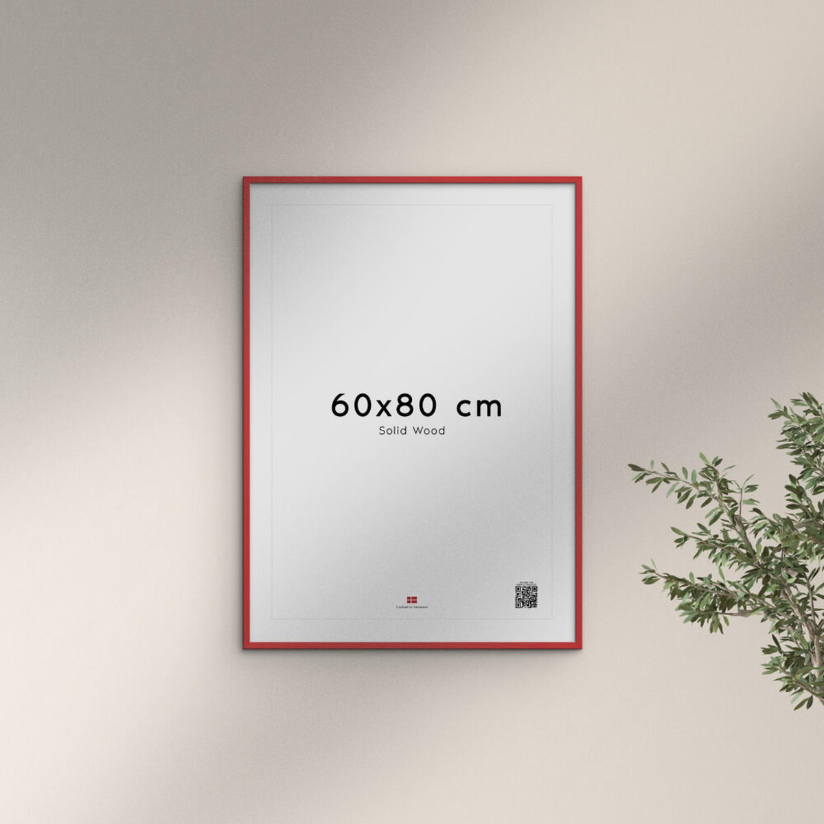 RAHMEN Rotes Holz Acryl - Rot, Holz/Papier (60/80/2cm) - Poster&Frame