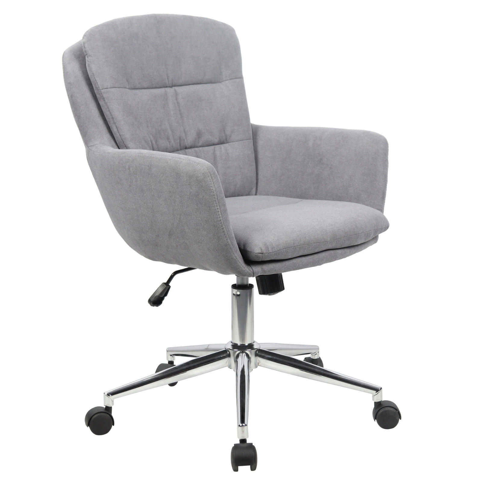 BÜROSTUHL Marte Drehstuhl höhenverstellbar Stoffbezug mit Rollen Grey - Grau, Textil (60/84/60cm) - SVITA