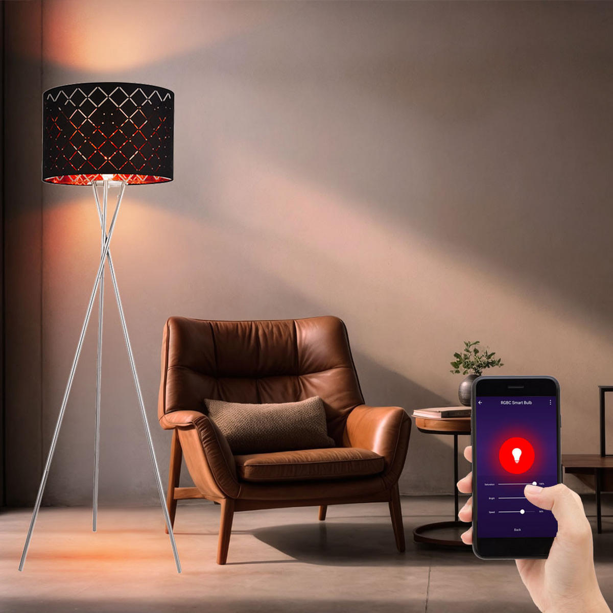 LED STEHLEUCHTE Metall Schwarz Gold - Schwarz, Metall (62/62/158cm) - Globo Lighting