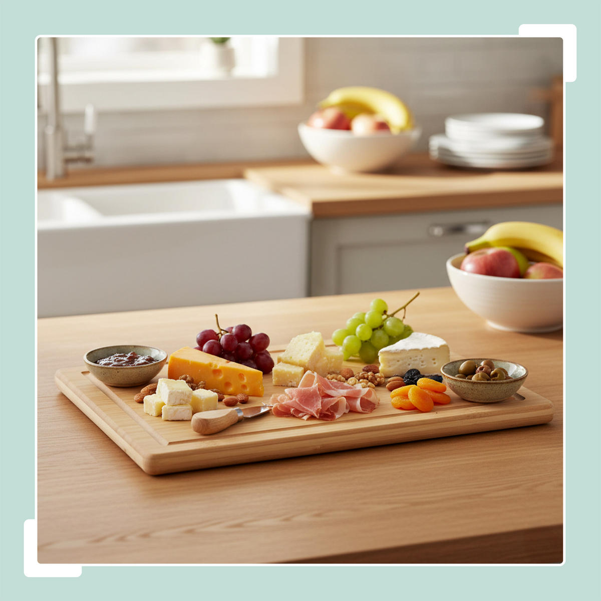 SCHNEIDEBRETT - Hellbraun, Holz/Kunststoff (45/30cm) - Relaxdays