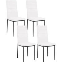 ESSZIMMERSTÜHLE 4er Set aus Kunstleder, Weiß - Schwarz/Weiß, Kunststoff/Metall (40/98/51cm) - Woltu