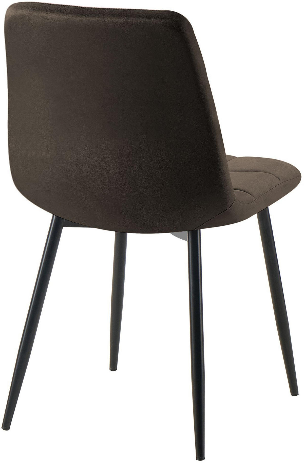 STUHL 4 Samt Braun - Schwarz/Braun, Textil/Metall (45/84/55cm) - CLP