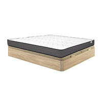 MATRATZE und Bettgestell mit Lattenrost und Bettkasten - 2 Personen - stoff - naturfarben hell Ambracie - Naturfarben, Holz/Holzwerkstoff (180/200cm) - Vente-Unique
