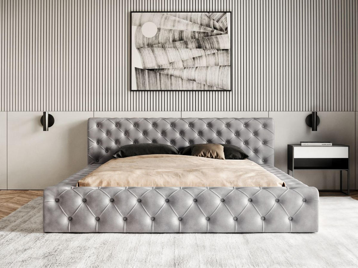 POLSTERBETT Palini 160x200 Grau - Grau, Textil (160/200cm) - Graingold