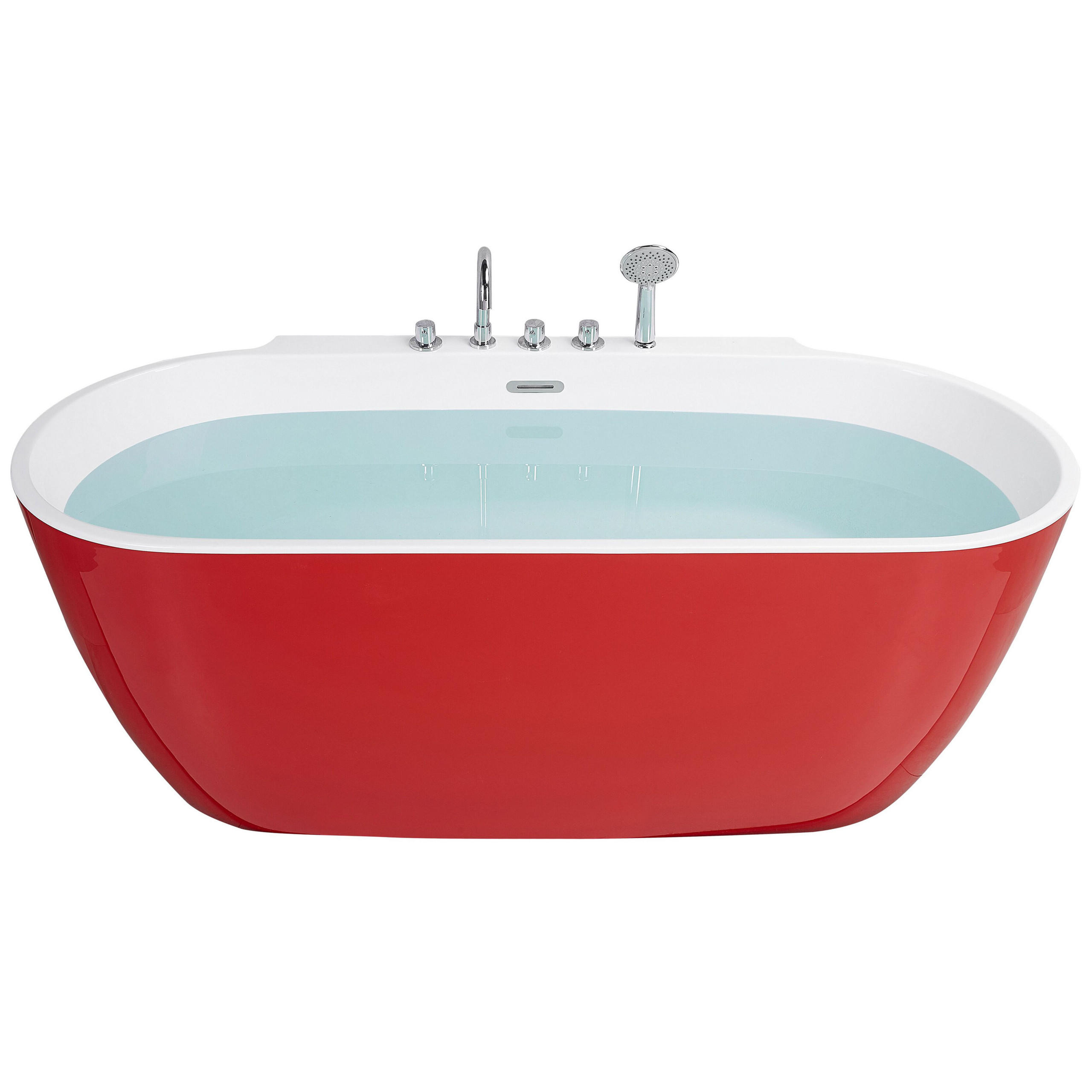 BADEWANNE FREISTEHEND 80x170x83 cm rot Rotso - Rot, Kunststoff (80/83/170cm) - Beliani