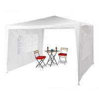 PAVILLON 3x3m - Weiß, Kunststoff/Metall (300/250/300cm) - Relaxdays