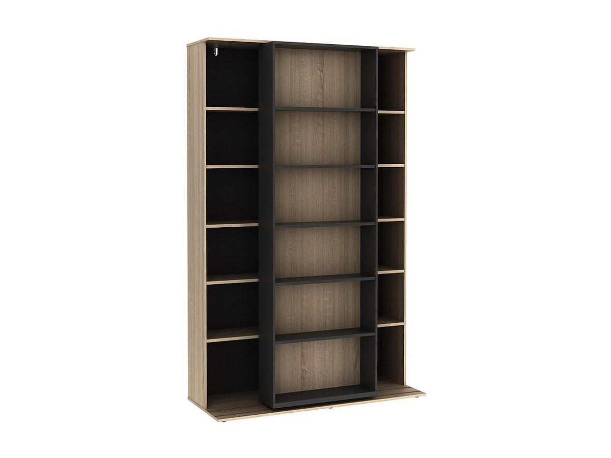 BÜCHERREGAL - 116.6 cm x 46 cm - holz - anthrazitgrau, naturfarben hell Prali - Anthrazit/Naturfarben, Holz (116.6/185/46cm) - Vente-Unique