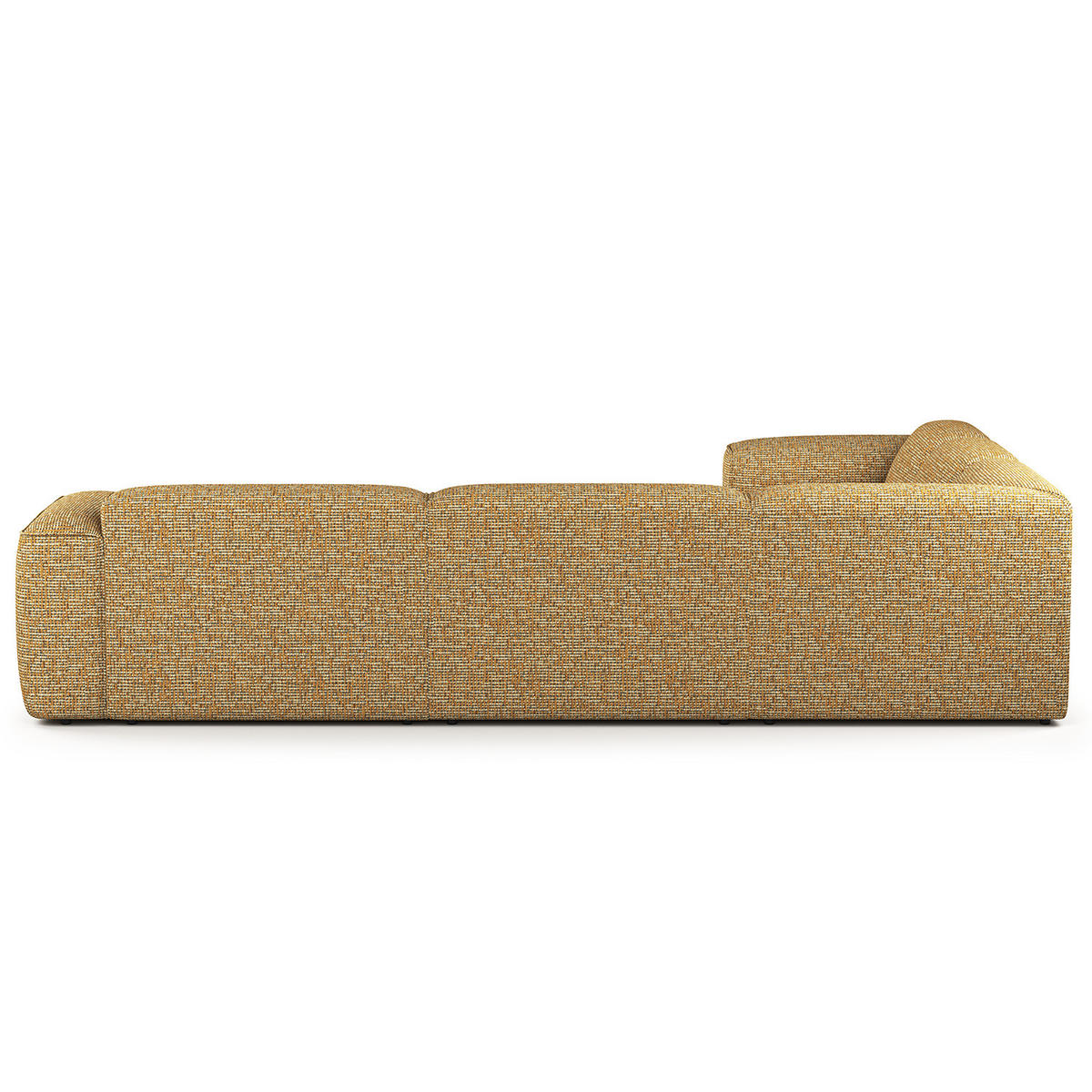 ECKSOFA mit Rundecke - Schwarz/Honig, Kunststoff/Textil (325/260cm) - home24