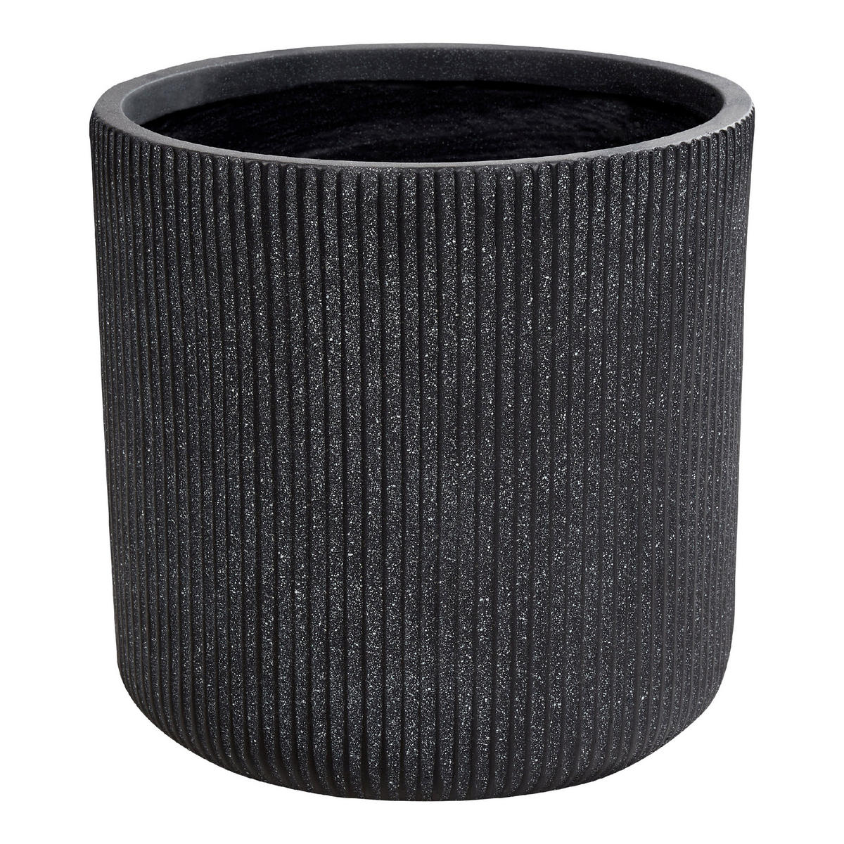 BLUMENTOPF graphitgrau rund 37/37/37 cm Oreoi - Grau, Naturmaterialien (37cm) - Beliani