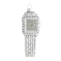 CHRISTBAUMSCHMUCK Damenuhr Silberfarbig 11cm (Glas / 1 Stk.) - Silberfarben, Glas (4/10/2cm) - Krebs Glas Lauscha