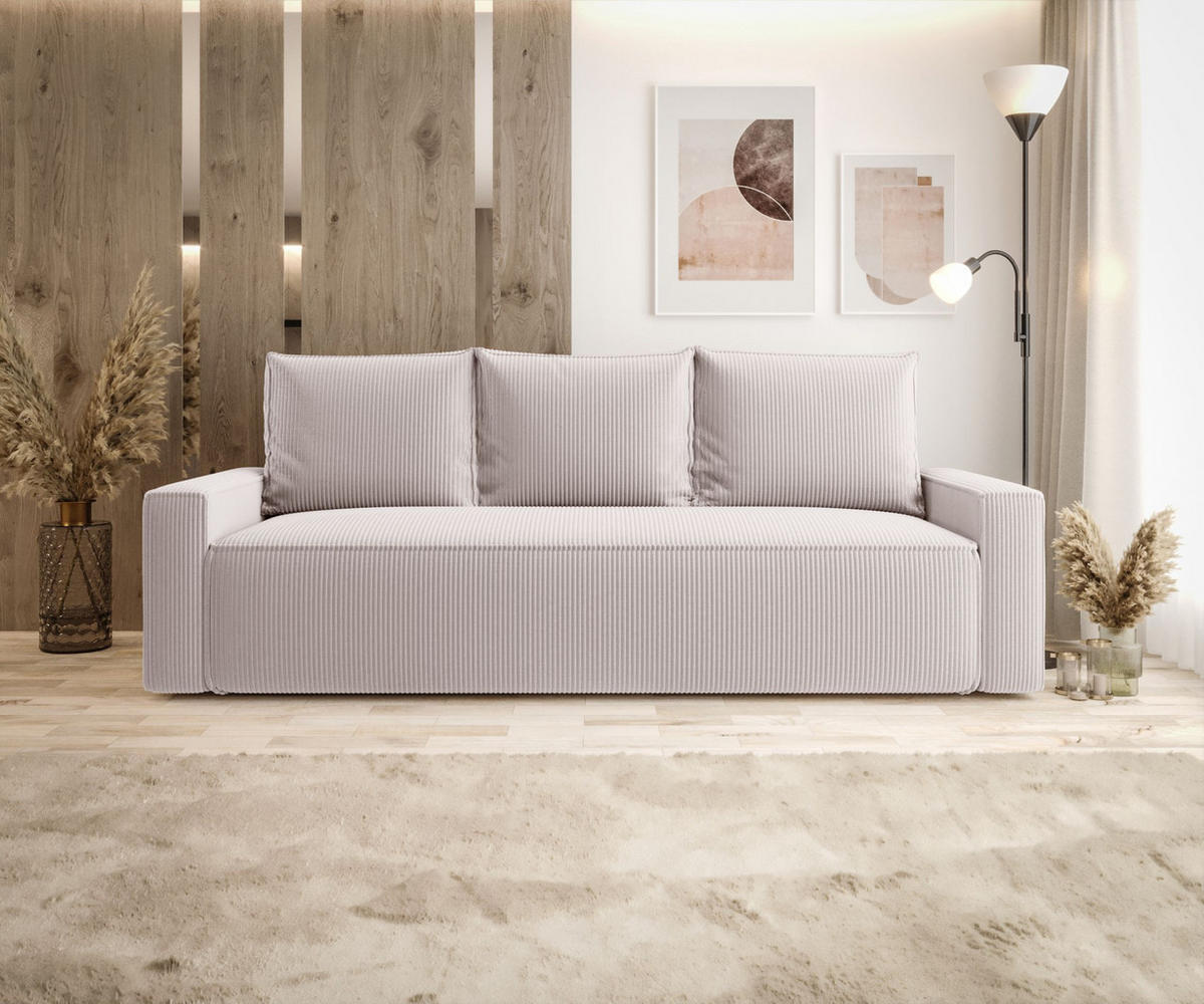 SOFA mit Schlaffunktion SAVIO Poso 100 - Ecru, Textil (232/90/90cm) - Bedante