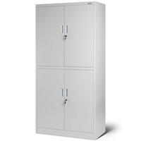 METALLSCHRANK abschließbar DOPLO mit Flügeltüren 185x90x40cm Grau - Grau, Metall (90/185/40cm) - DELUKE