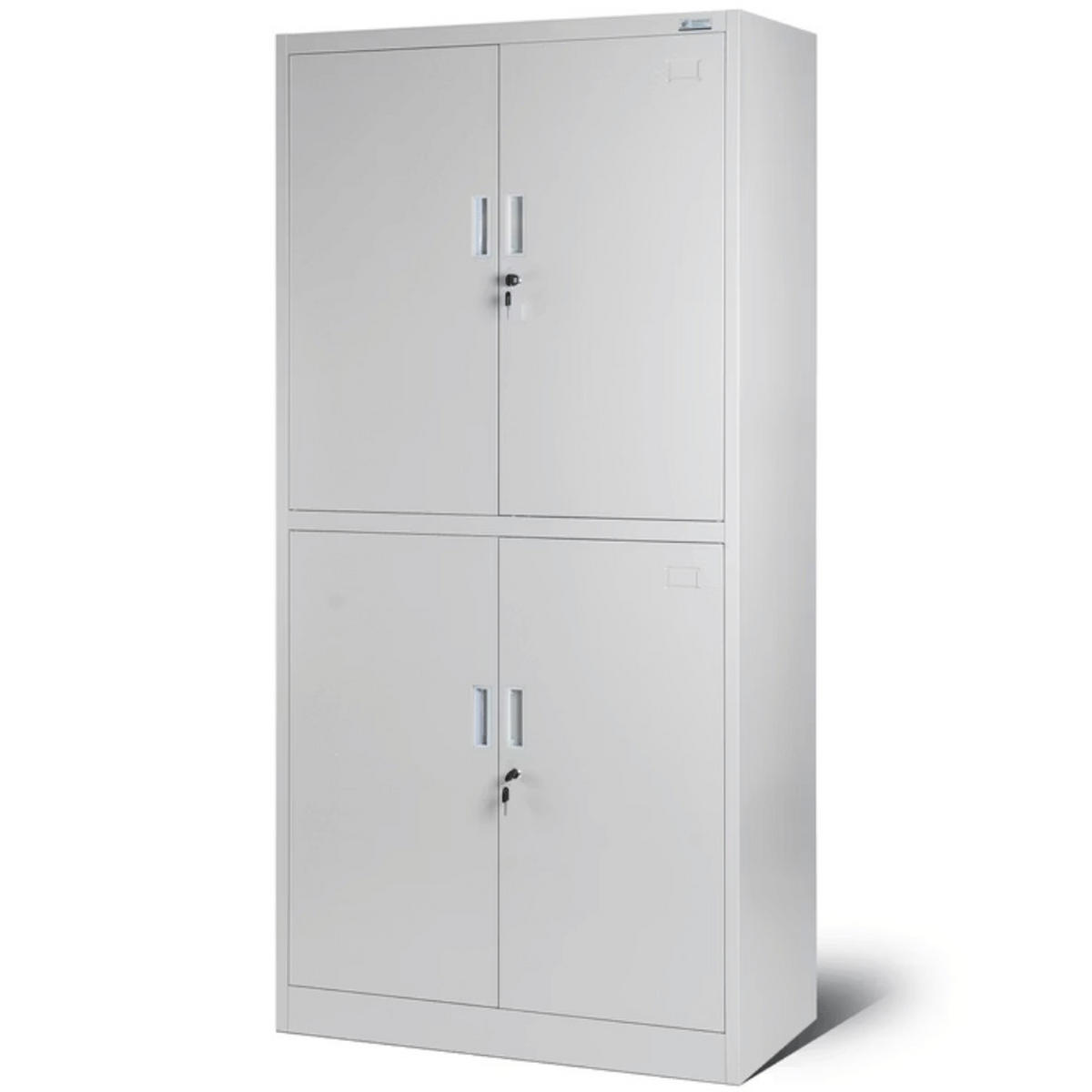 METALLSCHRANK abschließbar DOPLO mit Flügeltüren 185x90x40cm Grau - Grau, Metall (90/185/40cm) - DELUKE