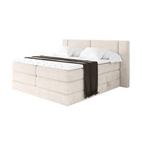 BOXSPRINGBETT mit Matratze H3/H4 - EVON KING - 140x200 cm Beige - Beige, Holzwerkstoff (140/200cm) - ALTDECOR