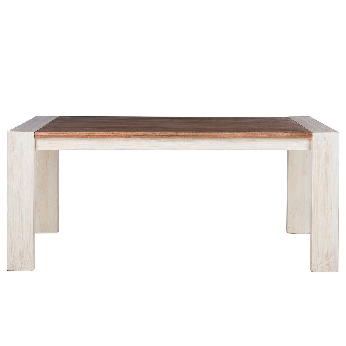 ESSTISCH - Akazie massiv - Akazie Stone / Antik Weiß - Weiß, Akazienholz/Holz (90/175/76cm) - home24